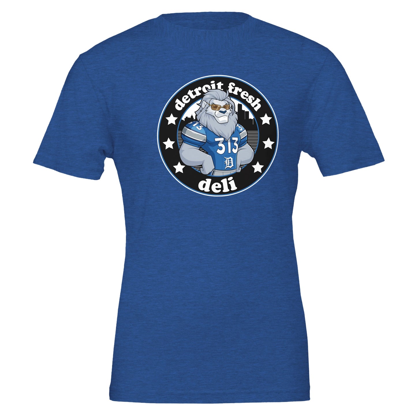 detroit fresh deli lions unisex t-shirt | casual graphic tee | trendy unisex shirt | comfortable everyday t-shirt | sporty crewneck top