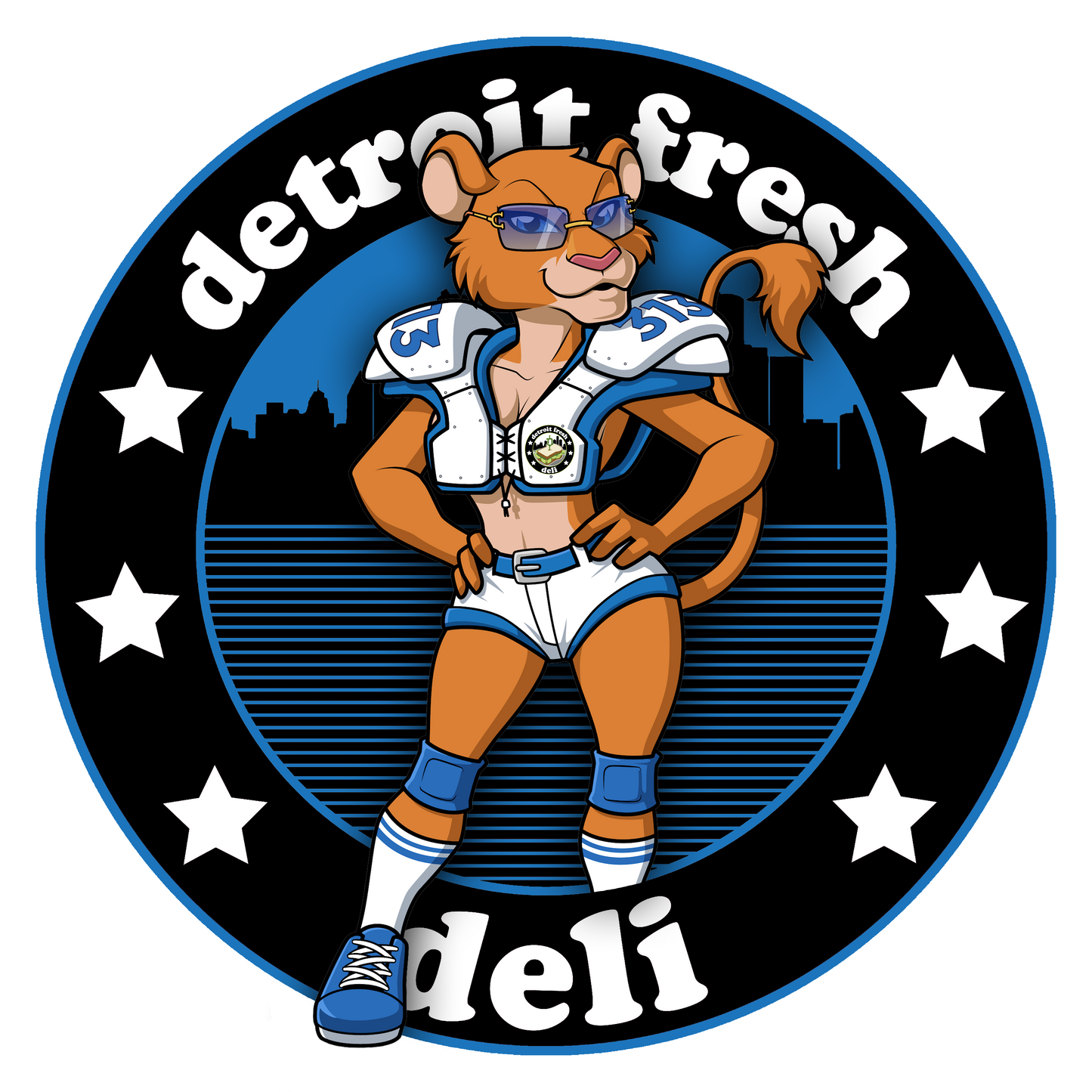 detroit fresh deli lady lions hoodie | casual graphic hoodie | trendy women's pullover | comfortable everyday hoodie | sporty streetwear hoodie