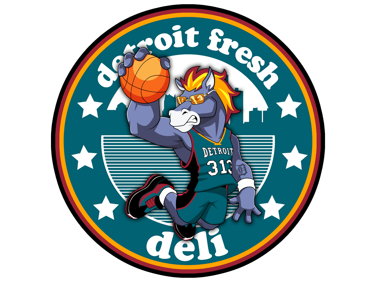 detroit fresh deli pistons teal unisex hoodie | casual graphic hoodie | trendy unisex pullover | comfortable everyday hoodie | sporty streetwear hoodie