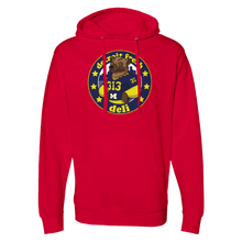 Load image into Gallery viewer, Detroit Fresh Deli The Wolverines Unisex Hoodie | Cozy Graphic Hoodie | Trendy Unisex Pullover | Casual Sports Hoodie | Comfortable Everyday Hoodie
