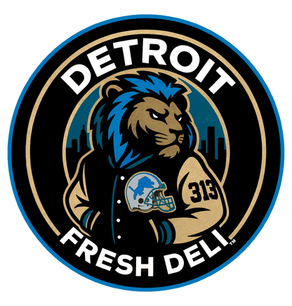 Detroit Fresh Deli Detroit Lion Fresh Deli Unisex Crewneck T-shirt | Detroit Sports Crewneck | Lions Fan Unisex Tee | Fresh Deli Detroit Shirt | Motor City Crewneck T-Shirt