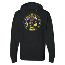Load image into Gallery viewer, Detroit Fresh Deli The Wolverines Unisex Hoodie | Cozy Graphic Hoodie | Trendy Unisex Pullover | Casual Sports Hoodie | Comfortable Everyday Hoodie
