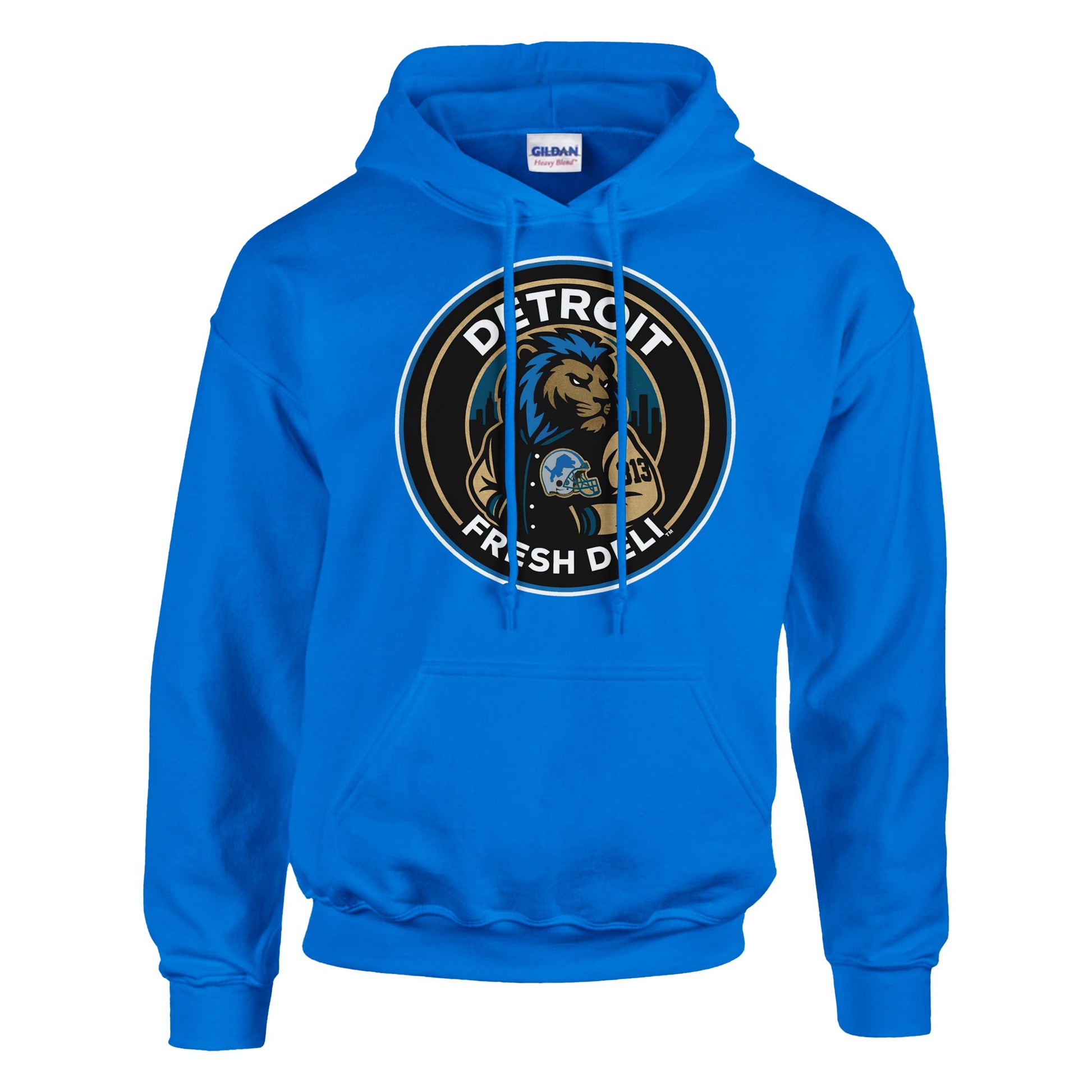 Detroit Lion Fresh Deli Unisex Pullover Hoodie | Detroit lion inspired streetwear hoodie | Detroit Fresh Deli lion unisex hoodie | urban Detroit lion pullover hoodie | premium Detroit lion casual hoodie