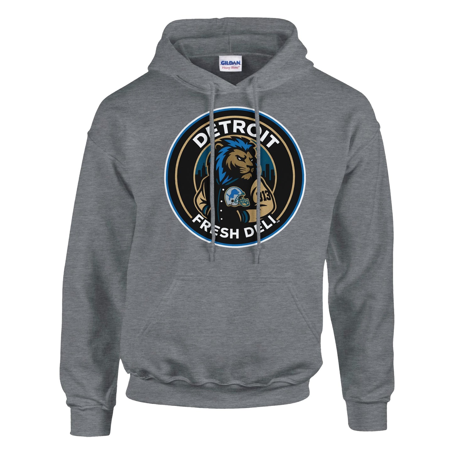 detroit lion fresh deli unisex pullover hoodie | detroit lion inspired streetwear hoodie | detroit fresh deli lion unisex hoodie | urban detroit lion pullover hoodie | premium detroit lion casual hoodie