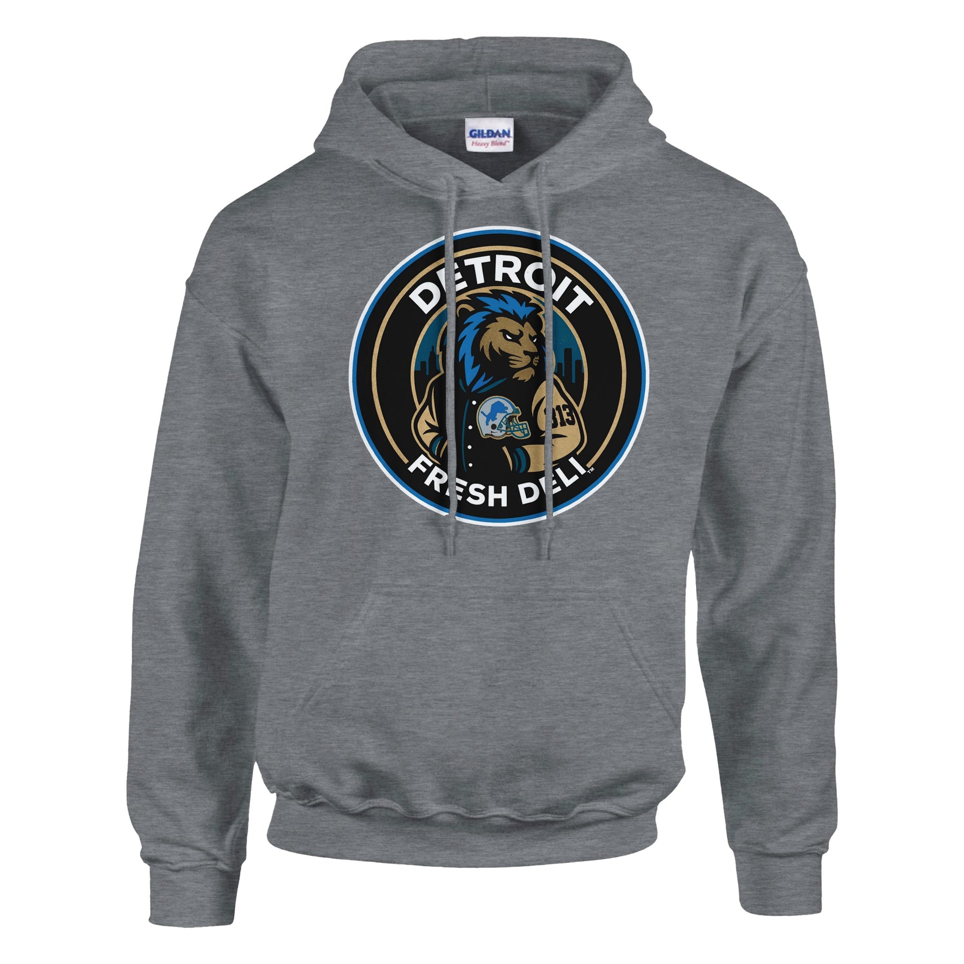 Detroit Lion Fresh Deli Unisex Pullover Hoodie | Detroit lion inspired streetwear hoodie | Detroit Fresh Deli lion unisex hoodie | urban Detroit lion pullover hoodie | premium Detroit lion casual hoodie