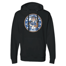 Load image into Gallery viewer, Detroit Fresh Deli Lady Tiger Midweight Hooded Sweatshirt | Women's Cozy Tiger Hoodie | Trendy Hooded Pullover | Casual Graphic Sweatshirt | Comfortable Winter Hoodie
