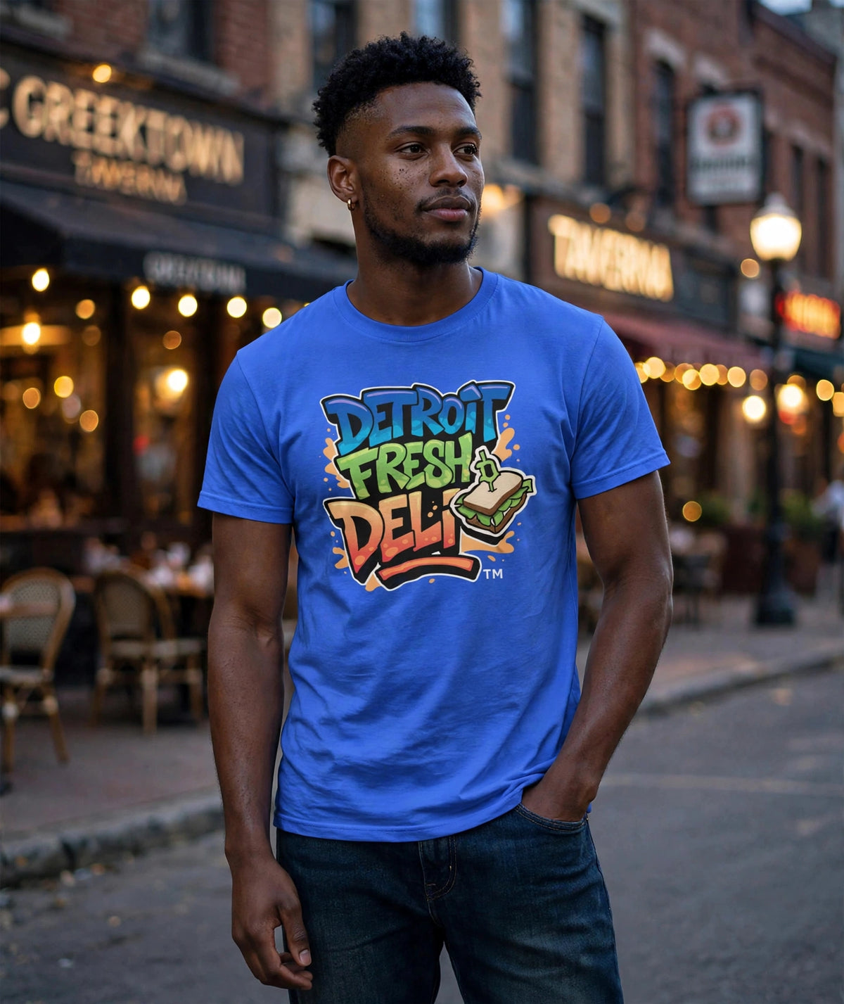 detroit fresh deli crewneck t-shirt