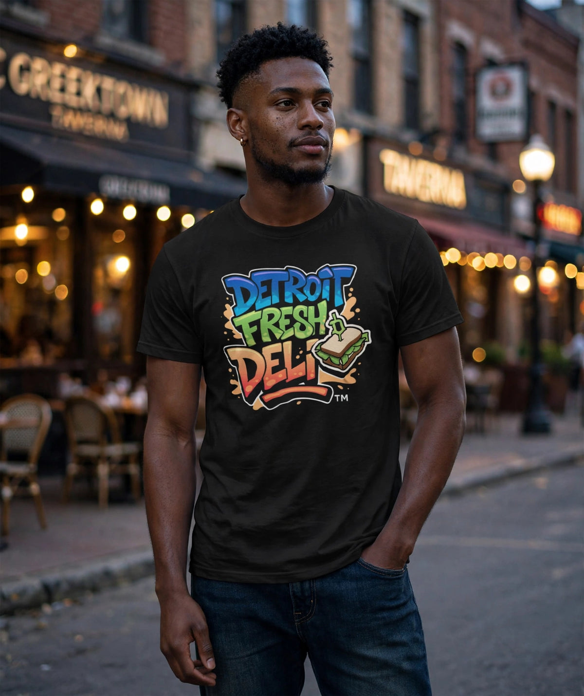 detroit fresh deli crewneck t-shirt