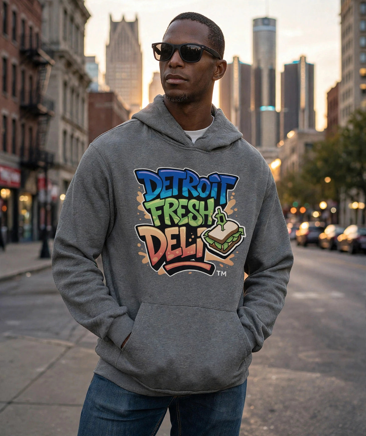 detroit fresh deli pullover hoodie