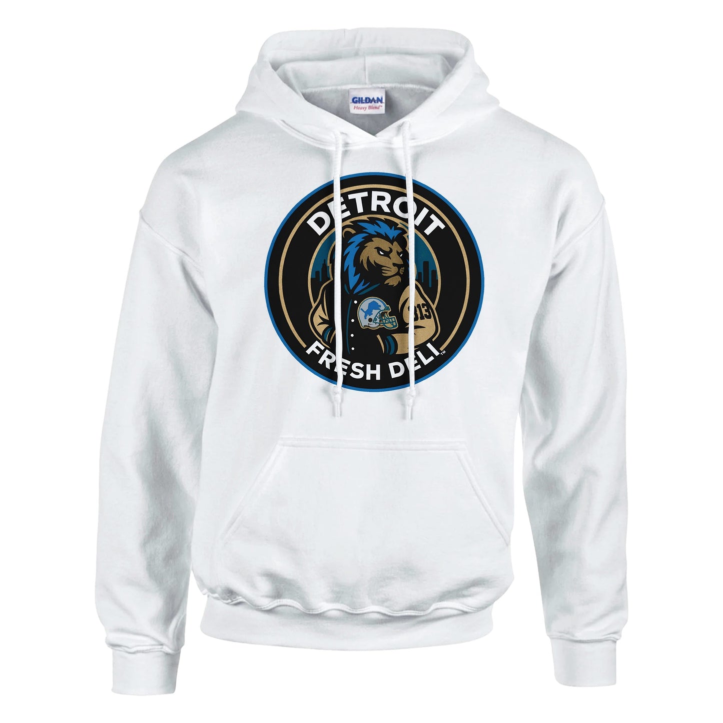 detroit lion fresh deli unisex pullover hoodie | detroit lion inspired streetwear hoodie | detroit fresh deli lion unisex hoodie | urban detroit lion pullover hoodie | premium detroit lion casual hoodie