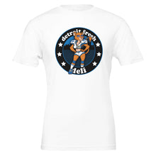 Load image into Gallery viewer, Detroit Fresh Deli Lady Lions T-shirt | Casual Graphic Tee | Trendy Women's Shirt | Comfortable Everyday T-shirt | Sporty Crewneck Top
